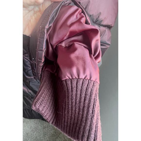 Ava & Viv Women’s Plus Size Winter Puffer Long 2-Way Zip Front Burgundy Coat 2X - Picture 12 of 16